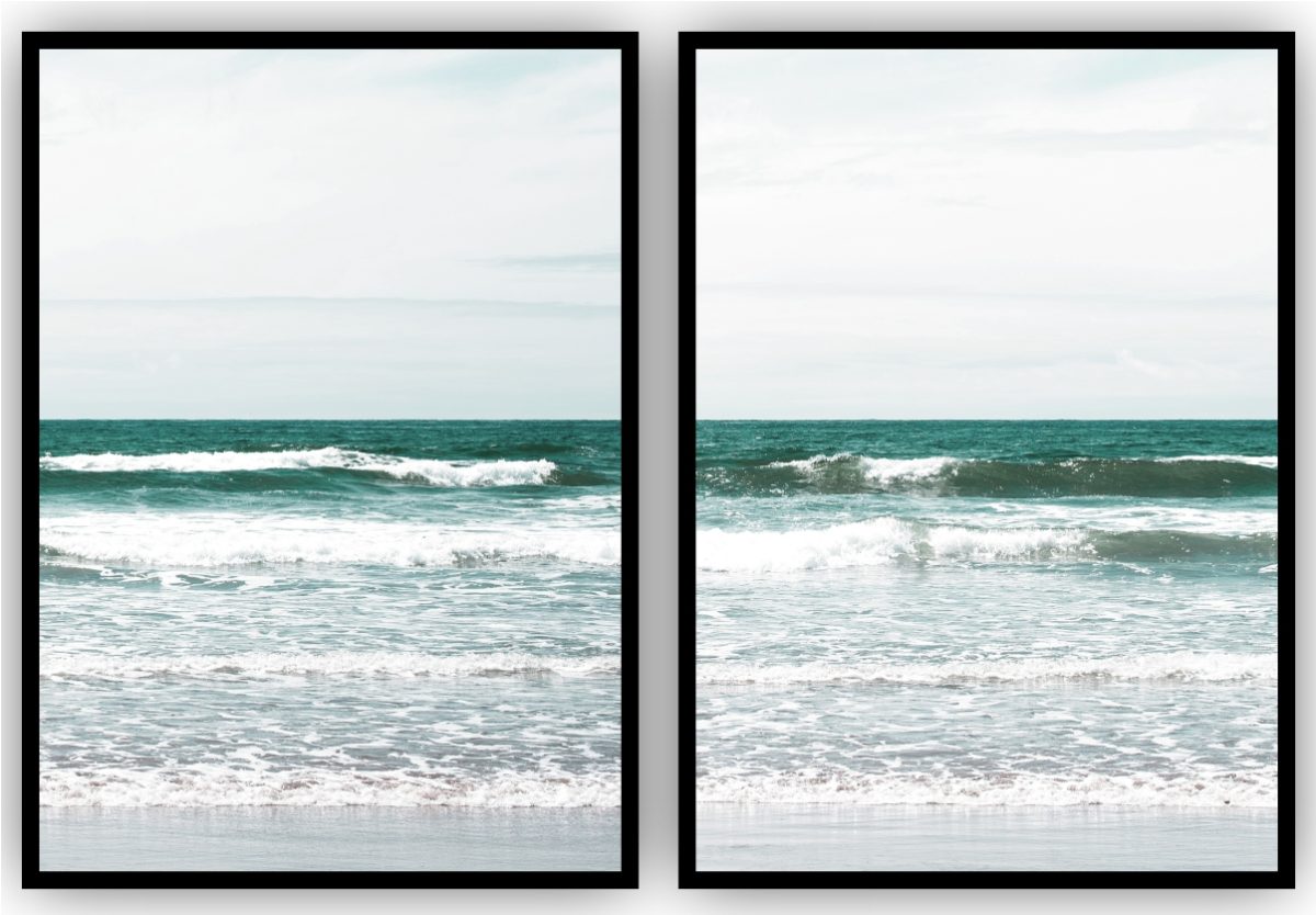 Jogo com 2 Quadros Decorativos Mar Azul - Imagem 7
