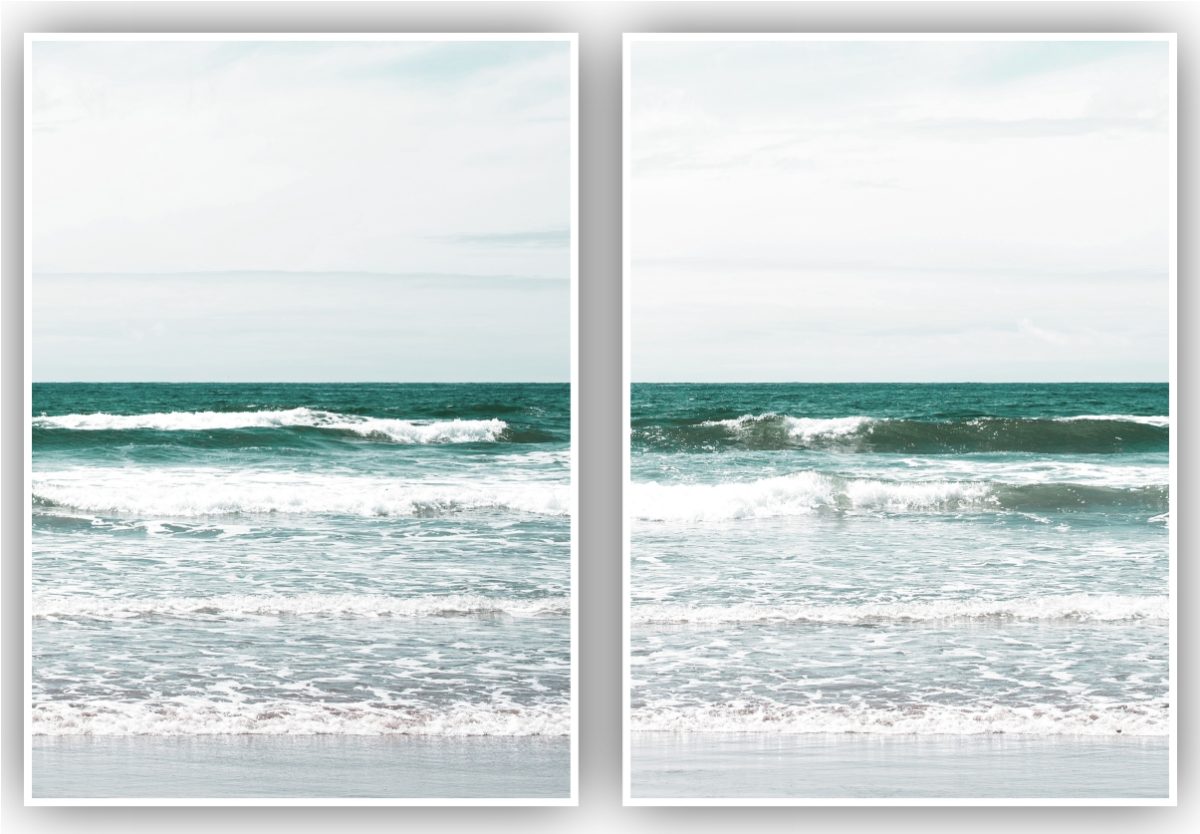 Jogo com 2 Quadros Decorativos Mar Azul - Imagem 8