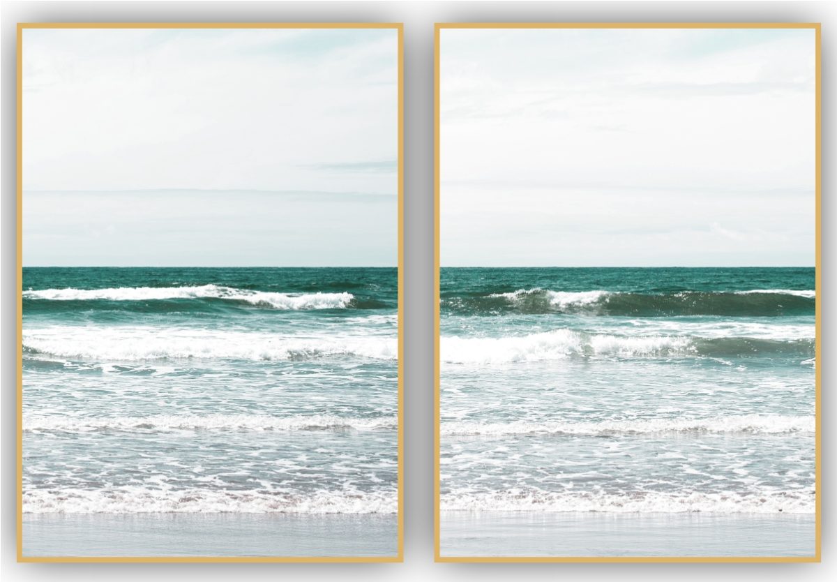 Jogo com 2 Quadros Decorativos Mar Azul - Imagem 10