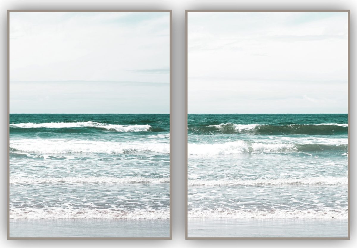 Jogo com 2 Quadros Decorativos Mar Azul - Imagem 11