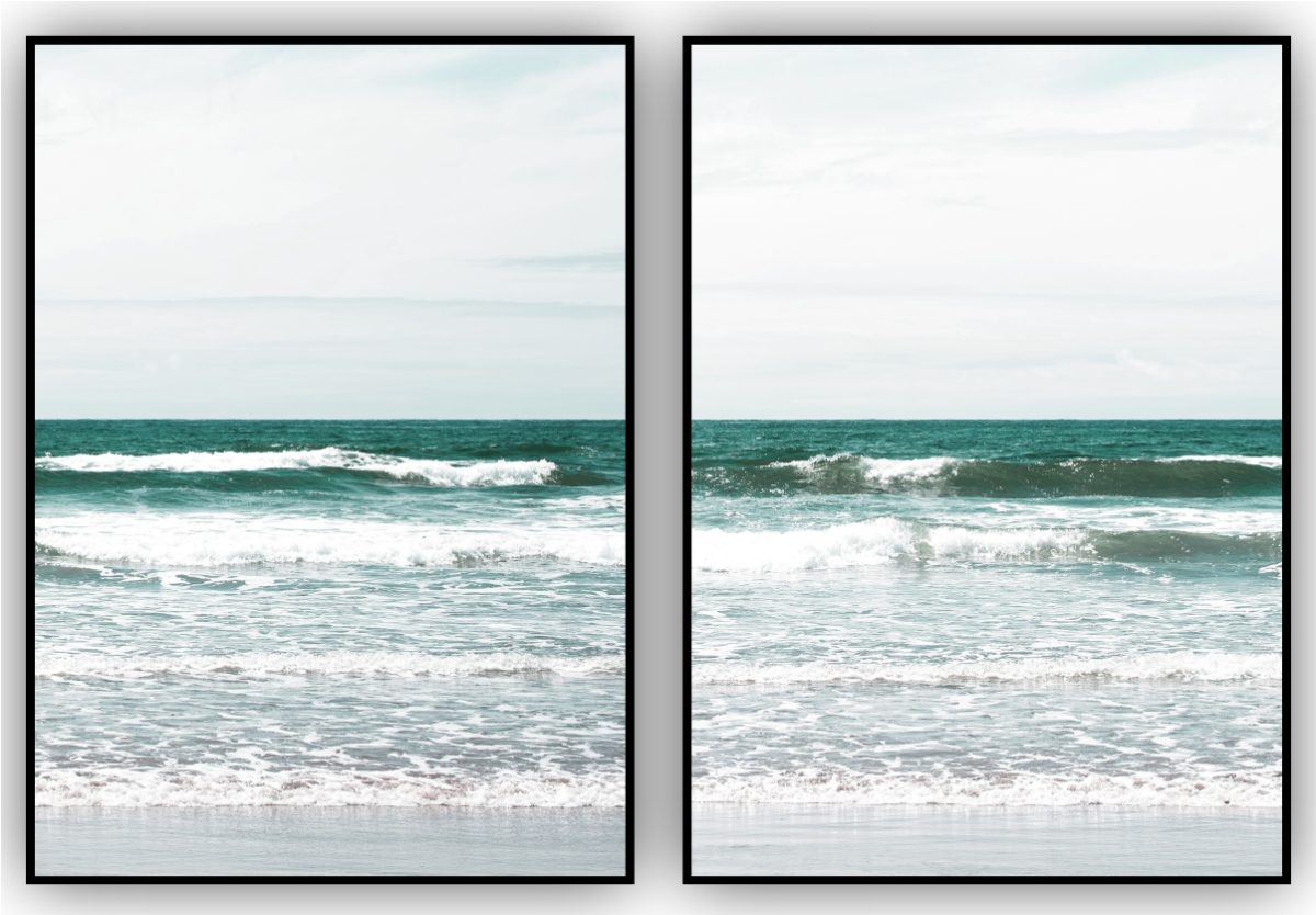 Jogo com 2 Quadros Decorativos Mar Azul - Imagem 12