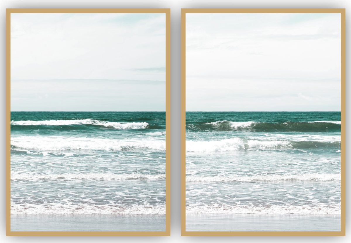 Jogo com 2 Quadros Decorativos Mar Azul - Imagem 15