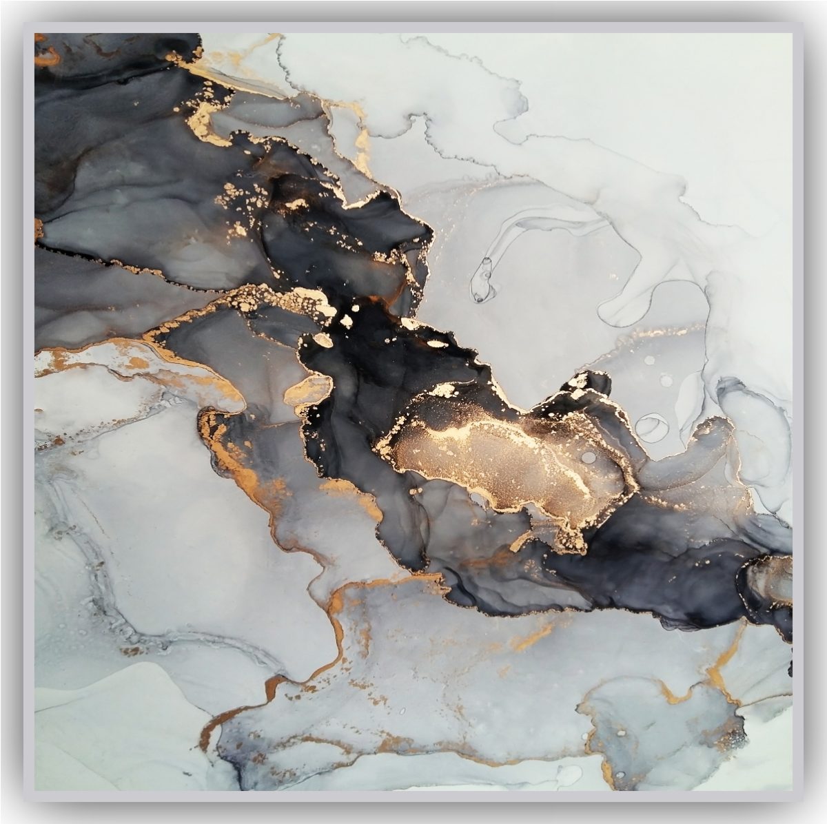 Quadro Decorativo Abstrato com Detalhes Dourados - Imagem 6