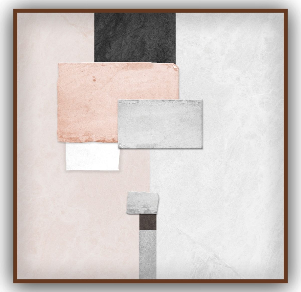 Quadro Decorativo Abstrato Rosa e Cinza - Imagem 5