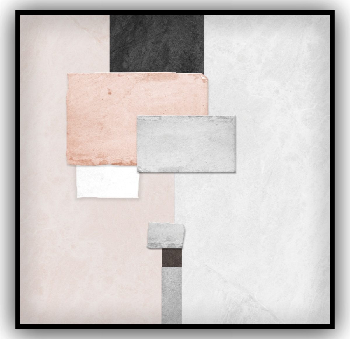 Quadro Decorativo Abstrato Rosa e Cinza - Imagem 7