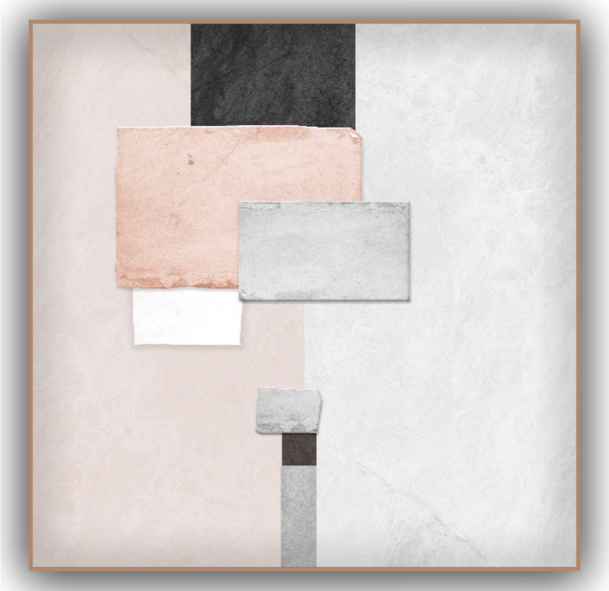 Quadro Decorativo Abstrato Rosa e Cinza - Imagem 9