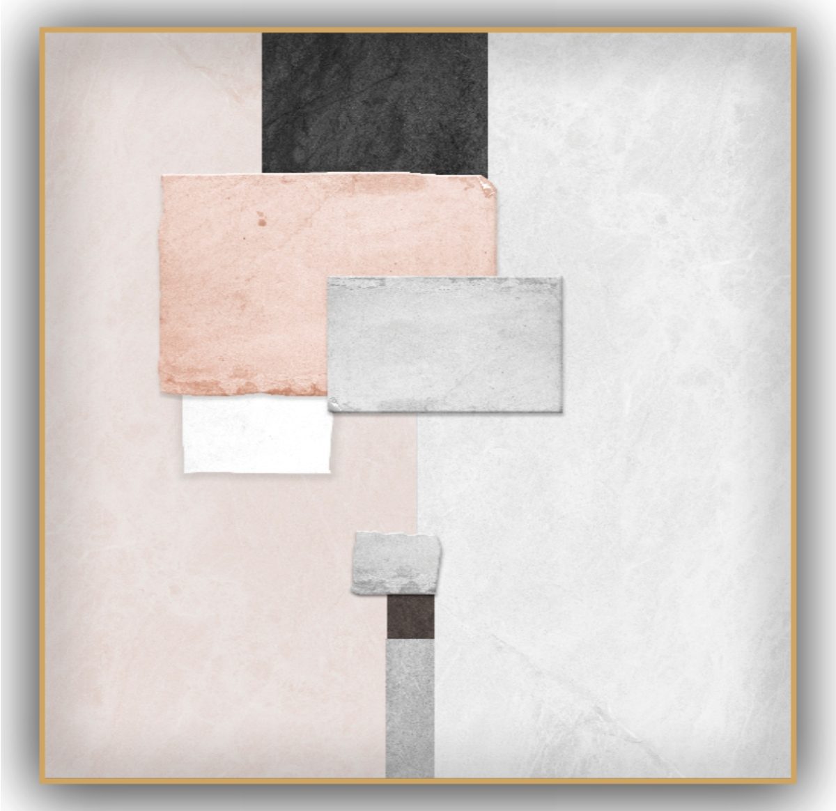 Quadro Decorativo Abstrato Rosa e Cinza - Imagem 10
