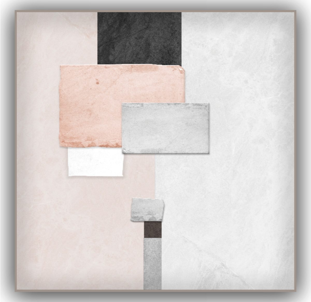Quadro Decorativo Abstrato Rosa e Cinza - Imagem 11