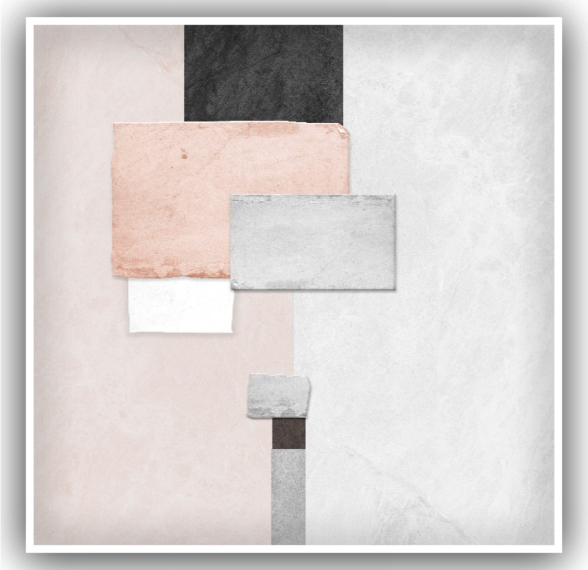Quadro Decorativo Abstrato Rosa e Cinza - Imagem 13