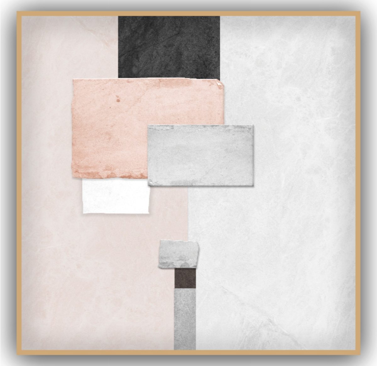 Quadro Decorativo Abstrato Rosa e Cinza - Imagem 15