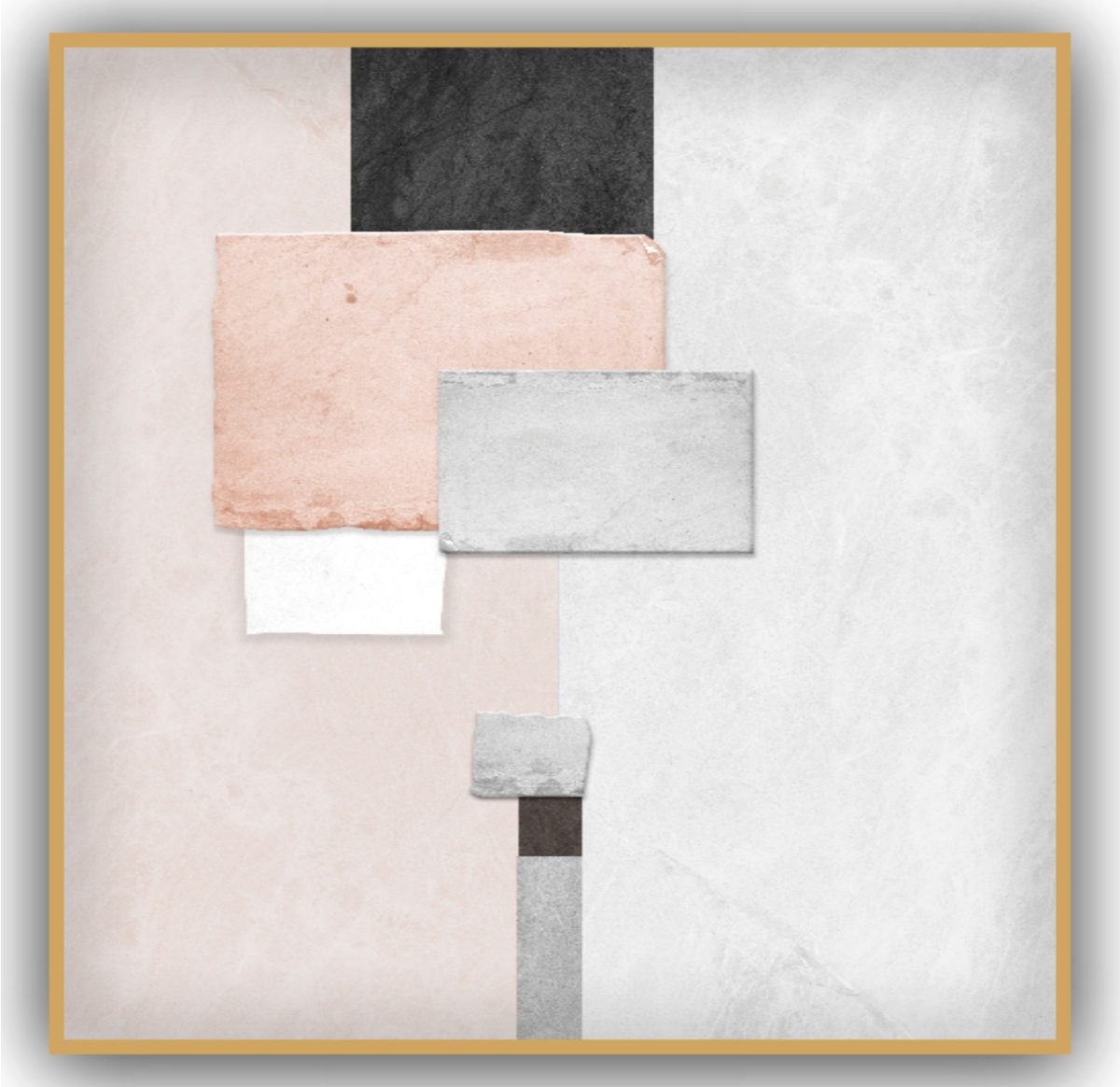 Quadro Decorativo Abstrato Rosa e Cinza - Imagem 16