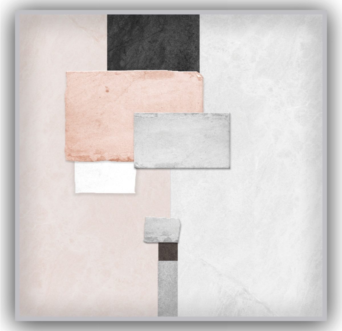 Quadro Decorativo Abstrato Rosa e Cinza - Imagem 18
