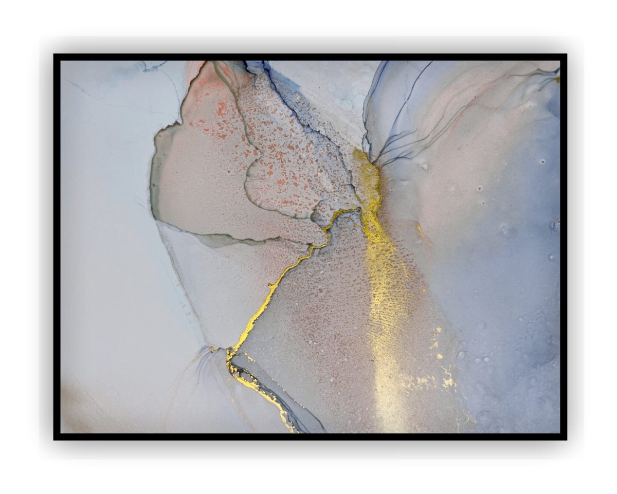 Quadro Decorativo Abstrato Marmorizado Azul - Imagem 7