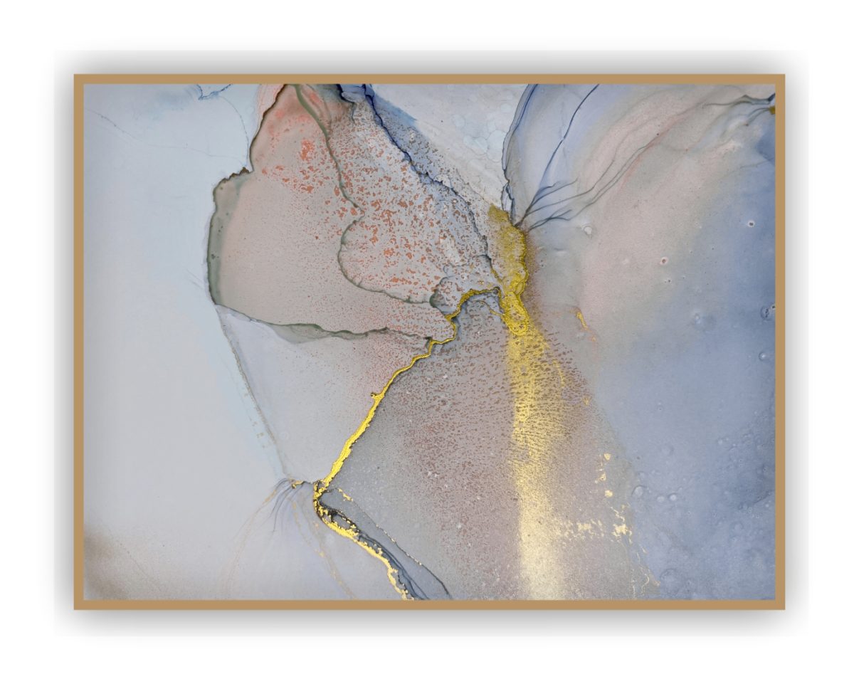 Quadro Decorativo Abstrato Marmorizado Azul - Imagem 14
