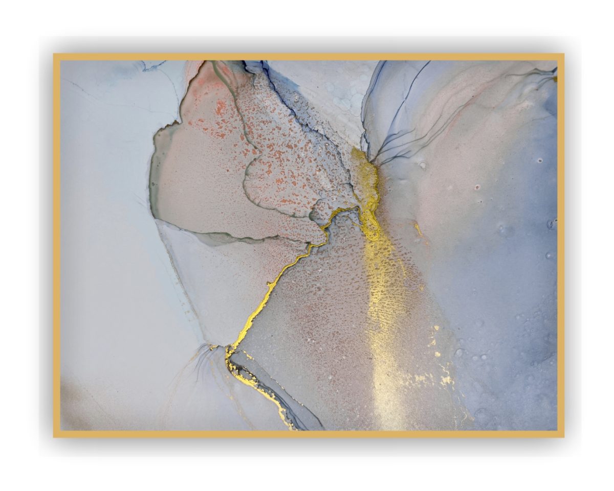 Quadro Decorativo Abstrato Marmorizado Azul - Imagem 16