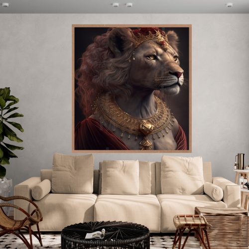 Quadro Decorativo Figurativo Rainha Leoa