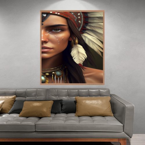 Quadro Decorativo Rosto Índia