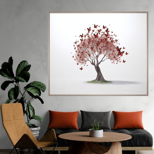 Quadro Decorativo Árvore com Borboletas