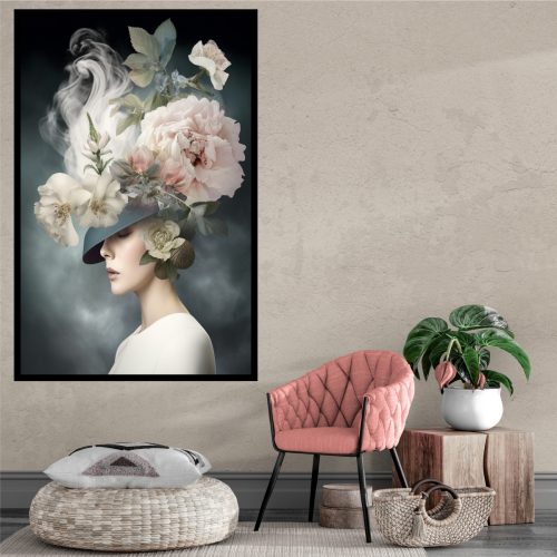 Quadro Decorativo Mulher Figurativa Floral