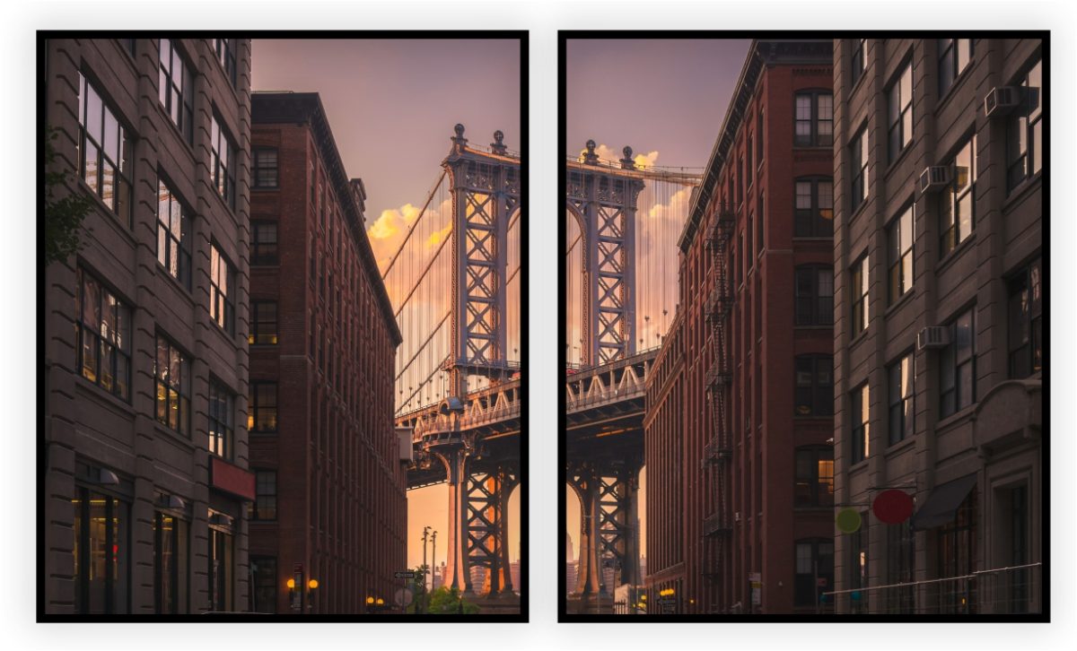 Jogo com 2 Quadros Decorativos Prédios e Ponte - Imagem 7