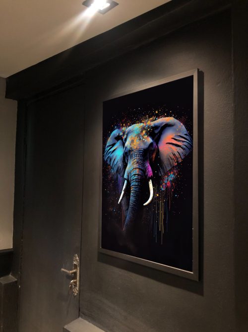 Quadro Decorativo Elefante Colorido