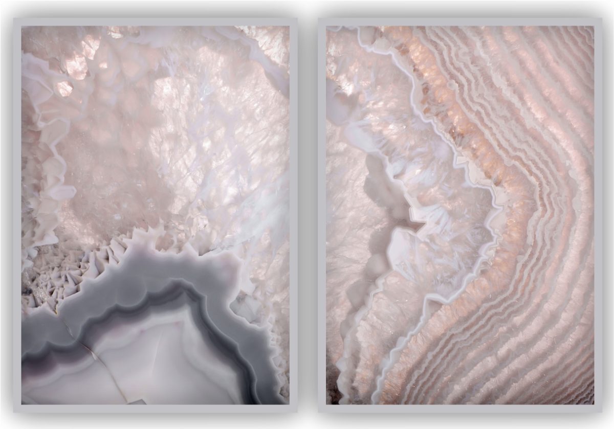 Jogo com 2 Quadros Decorativos Abstrato Marmorizado Rosa - Imagem 5