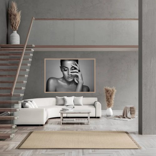 Quadro Decorativo Mulher em Preto e Branco