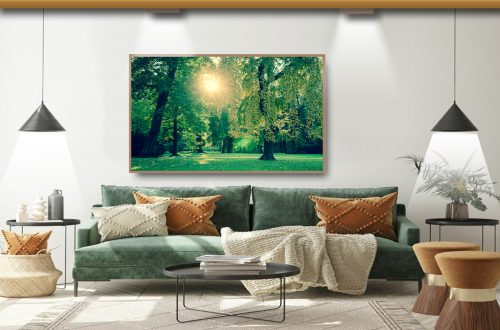 Quadro Decorativo Árvores com Folhas Verdes