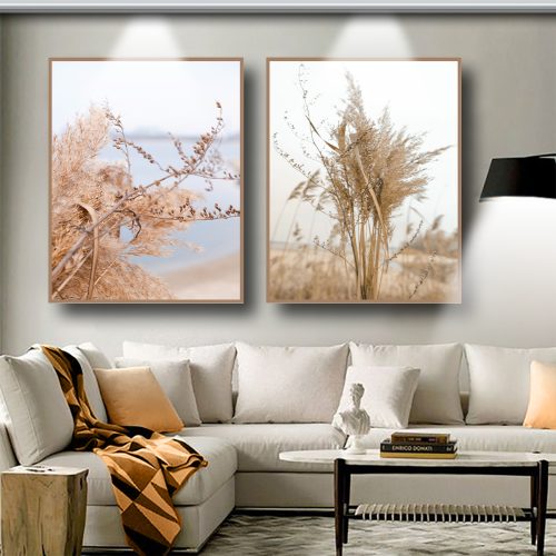 Jogo com 2 Quadros Decorativos Pampas