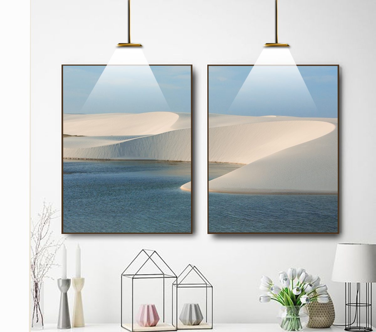 Jogo com 2 Quadros Decorativos Paisagem Dunas - Imagem 6
