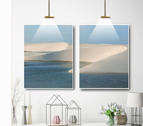 Jogo com 2 Quadros Decorativos Paisagem Dunas