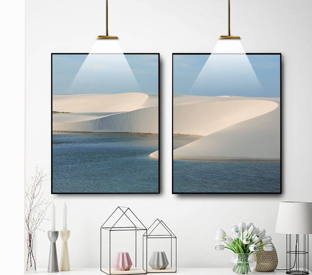 Jogo com 2 Quadros Decorativos Paisagem Dunas - Imagem 13