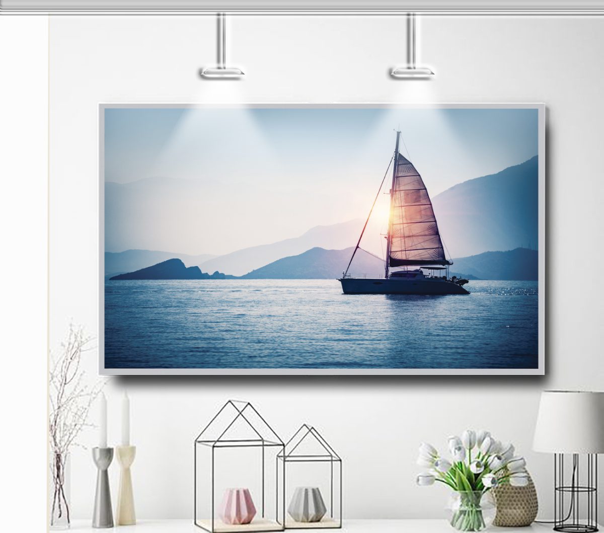 Quadro Decorativo Paisagem Barco a vela no Mar - Imagem 6