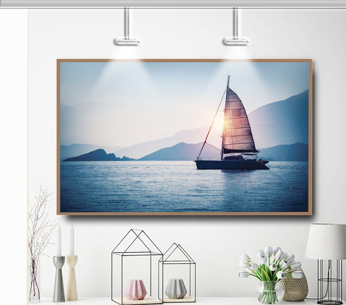 Quadro Decorativo Paisagem Barco a vela no Mar - Imagem 9