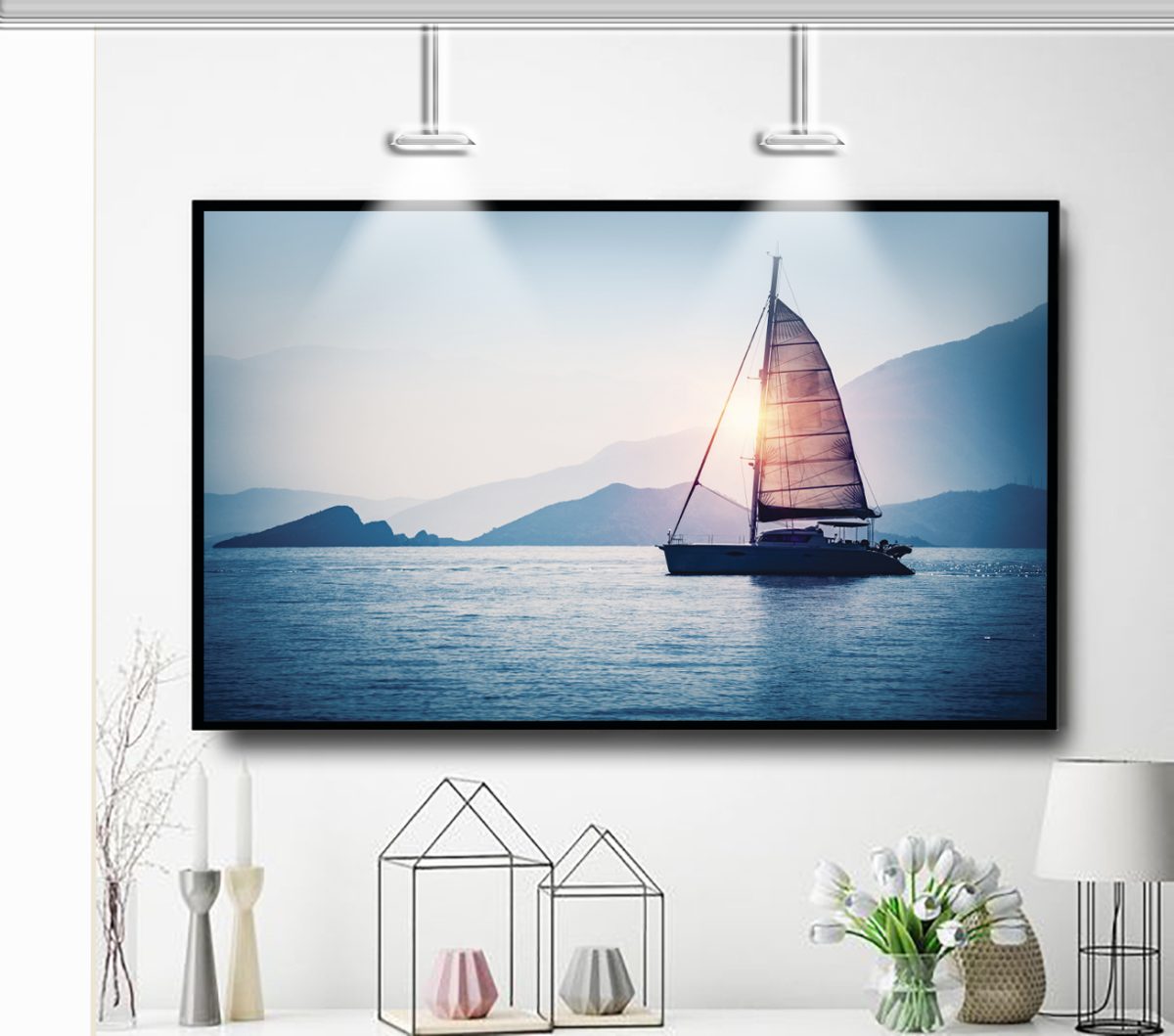 Quadro Decorativo Paisagem Barco a vela no Mar - Imagem 12