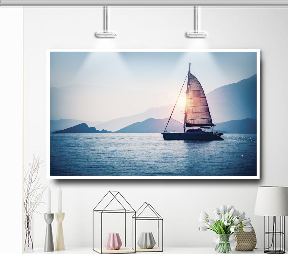 Quadro Decorativo Paisagem Barco a vela no Mar - Imagem 13