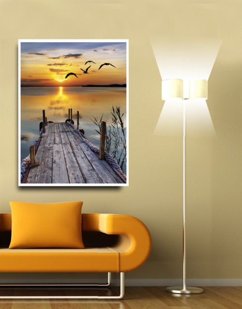 Quadro Decorativo Por do sol na Praia