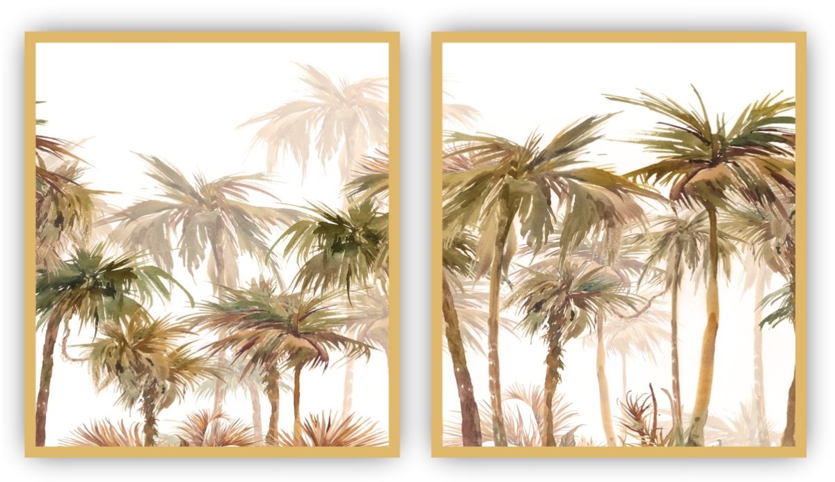 Jogo com 2 Quadros Decorativos Palmeiras Abstratas - Imagem 16