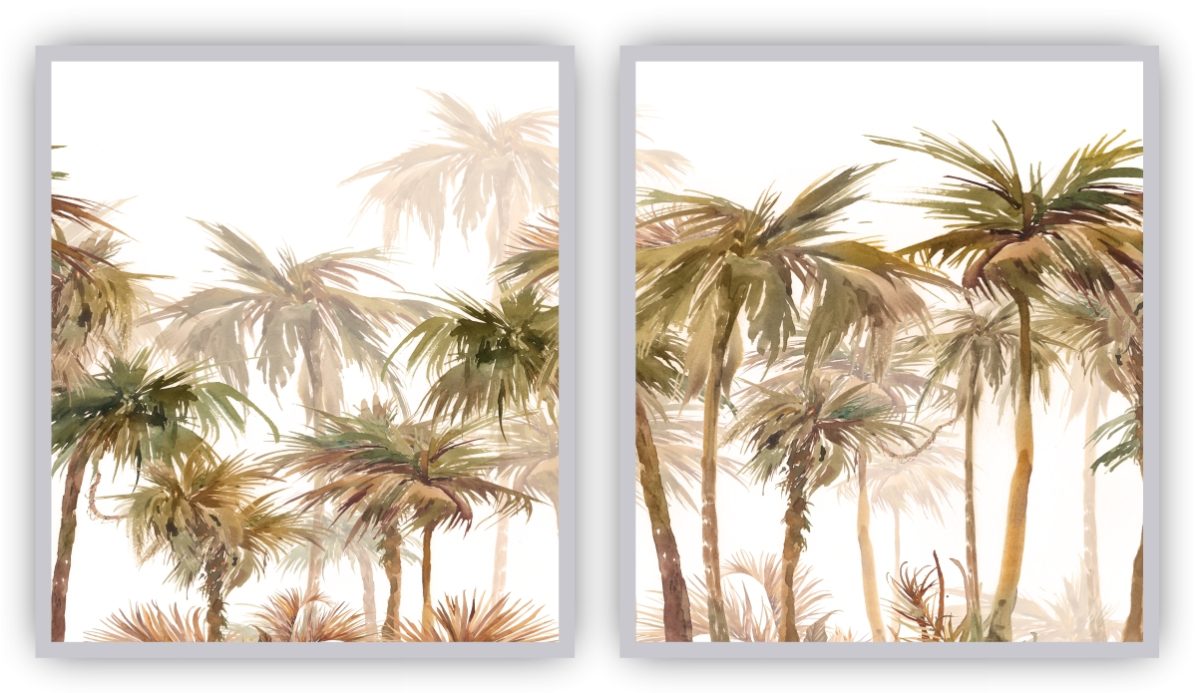 Jogo com 2 Quadros Decorativos Palmeiras Abstratas - Imagem 18
