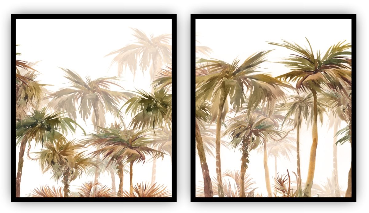 Jogo com 2 Quadros Decorativos Palmeiras Abstratas - Imagem 19