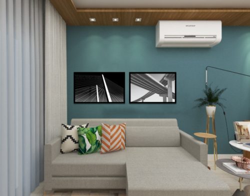 Jogo com 2 Quadros Decorativos Ponte em Preto e Branco