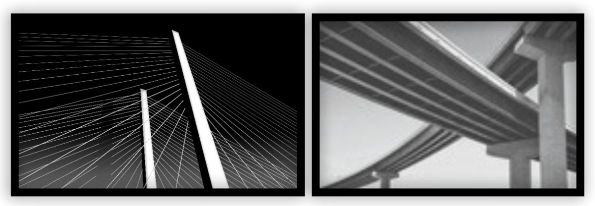 Jogo com 2 Quadros Decorativos Ponte em Preto e Branco - Imagem 6