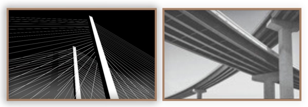 Jogo com 2 Quadros Decorativos Ponte em Preto e Branco - Imagem 8