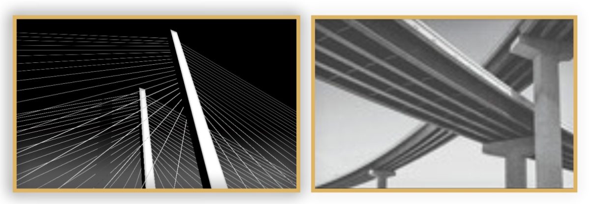 Jogo com 2 Quadros Decorativos Ponte em Preto e Branco - Imagem 9