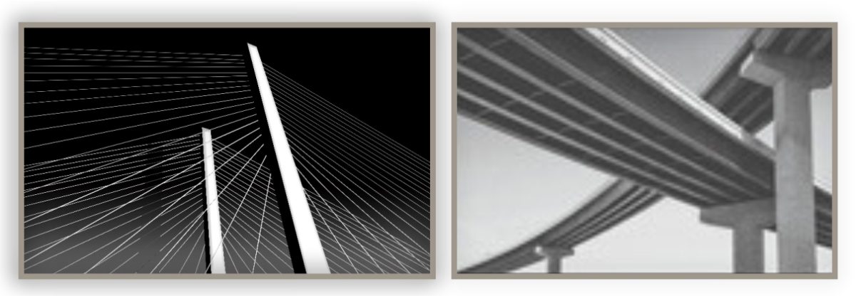 Jogo com 2 Quadros Decorativos Ponte em Preto e Branco - Imagem 10