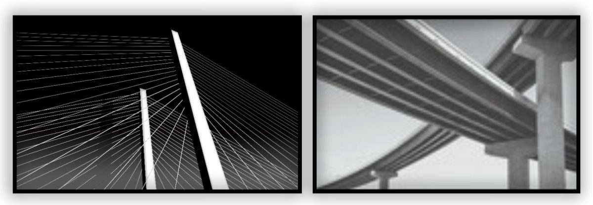 Jogo com 2 Quadros Decorativos Ponte em Preto e Branco - Imagem 11
