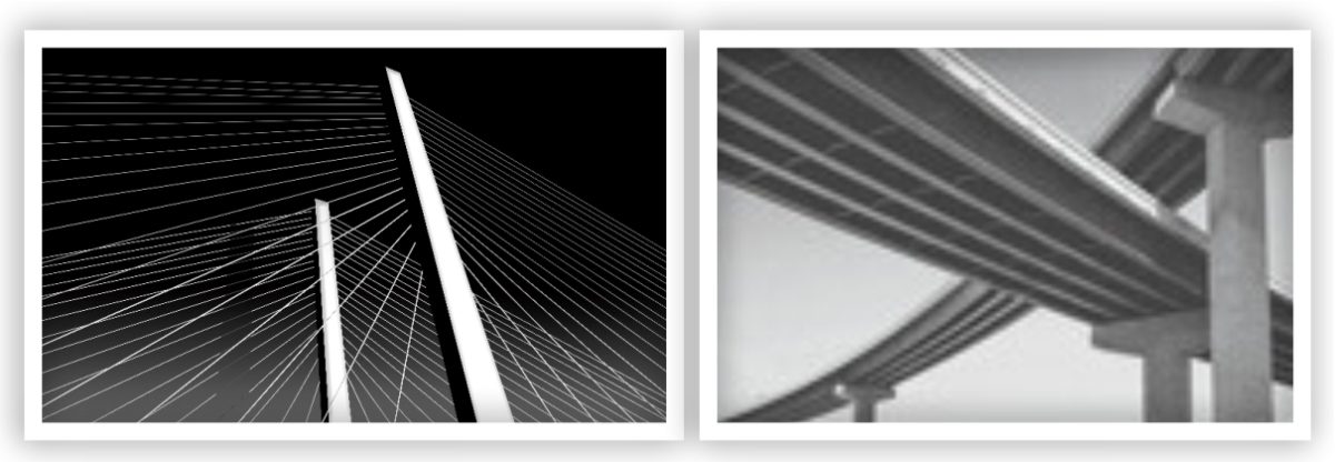 Jogo com 2 Quadros Decorativos Ponte em Preto e Branco - Imagem 12