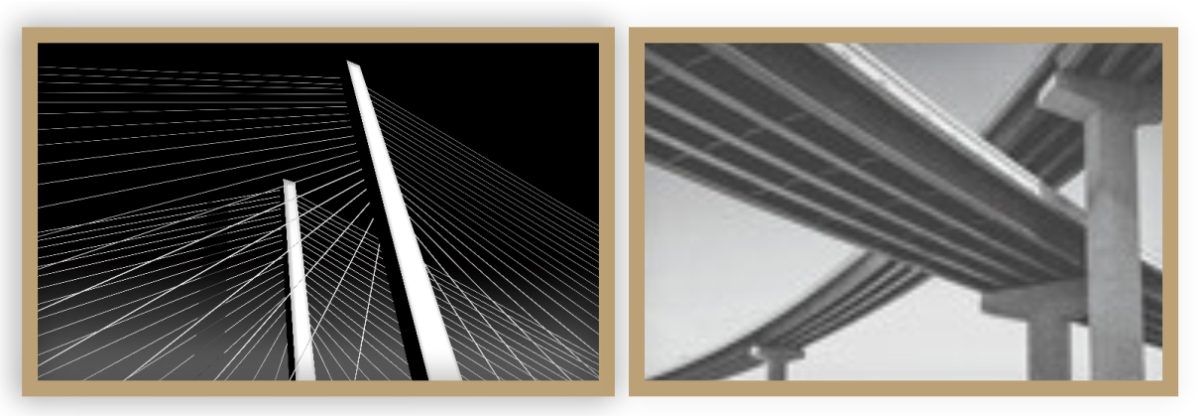Jogo com 2 Quadros Decorativos Ponte em Preto e Branco - Imagem 13