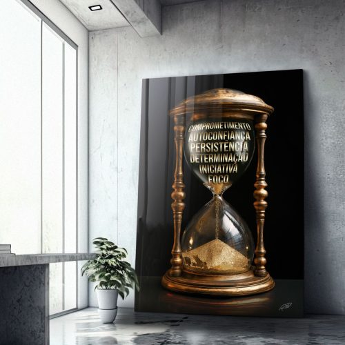Quadro Decorativo Ampulheta Motivacional