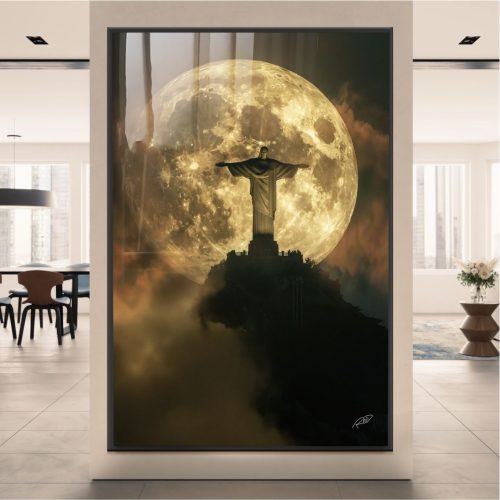 Quadro Decorativo Cristo e Lua